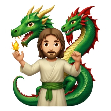 иисус  христос сражается с драконом  sticker