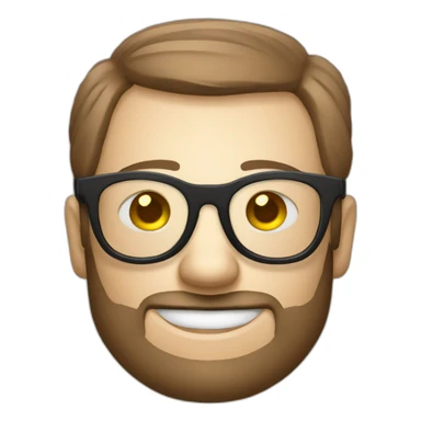 designer geek avec des lunettes face à un ordinateur sticker