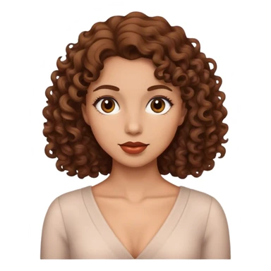Classy, feminine woman with normal skin color and brown curly hair sticker