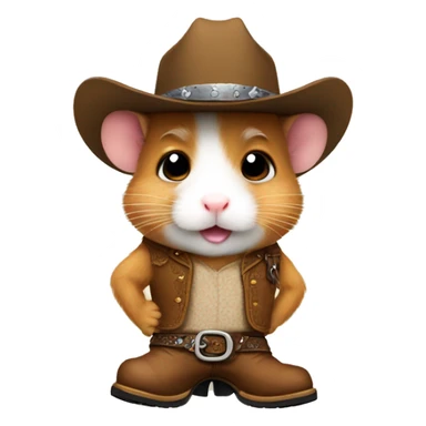 Hamster in cowboy boots sticker