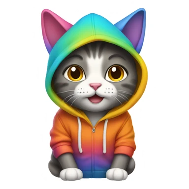 Cat with a hoodie sticker