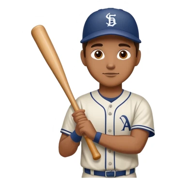 Baseball player holding bat sticker