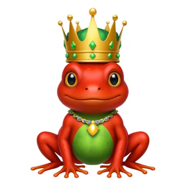 red frog in royal outfit and  sticker