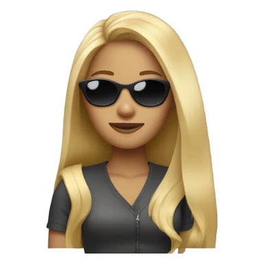 long blonde haired girl with sunglasses sticker