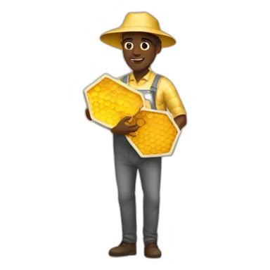 Tall black man beekeeper with honeycomb full body sticker