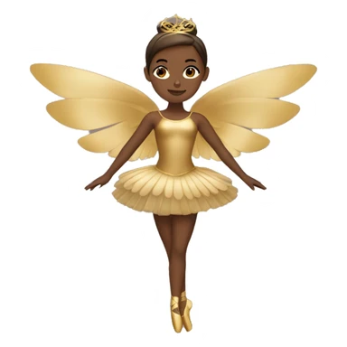  brown ballerina with gold wings sticker