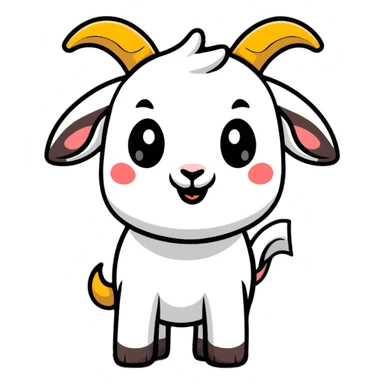 playful cartoon goat character in colorful style sticker