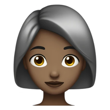 shy girl with black heart sticker