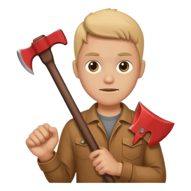 Can holding an axe sticker