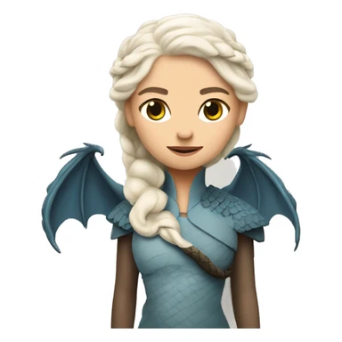 Daenerys Targaryen from game of thrones with a dragon behind sticker