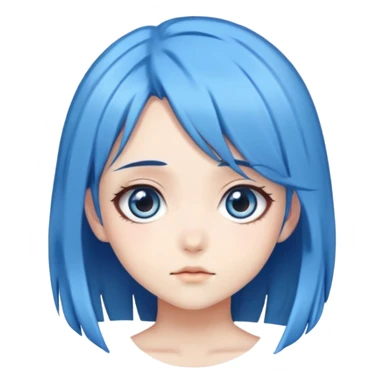 Anime girl with blue hair and big eyes sticker