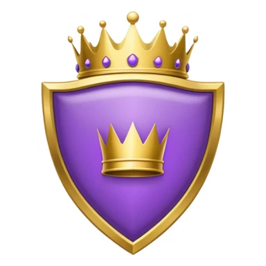 Purple shield with crown icon sticker