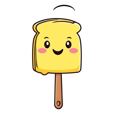 cute butter stick with a happy face sticker