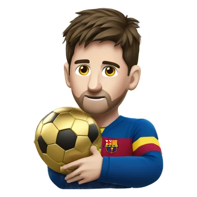 O messi com uma bola de ouro  sticker