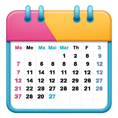 colored calendar 1 month without numbers sticker