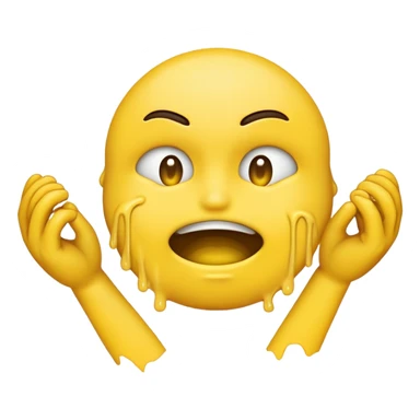 Emoji choking itself with hands sticker