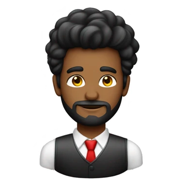 Homem com cabelo preto e rosto arredondado com a blusa de sua empresa estando escrita do lado Geo Referência de cor vermelha sticker