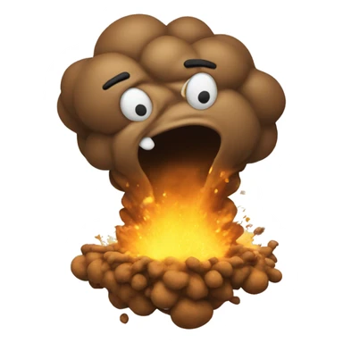 Poop emoji exploding  sticker