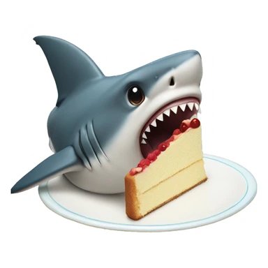 Shark eating cake sticker
