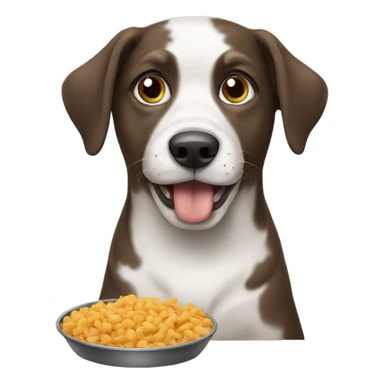 dog eating food sticker