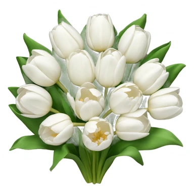 white tulip bouquet  sticker