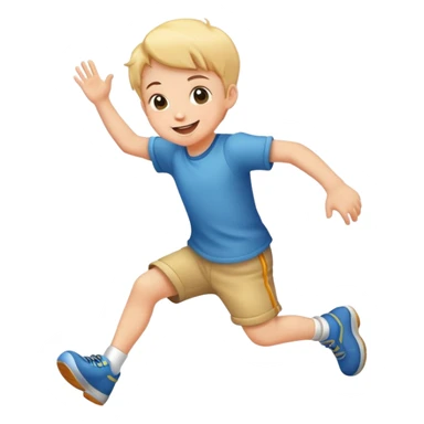child skipping joyfully, cheerful and energetic sticker