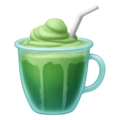 cup of ice matcha with straw sticker