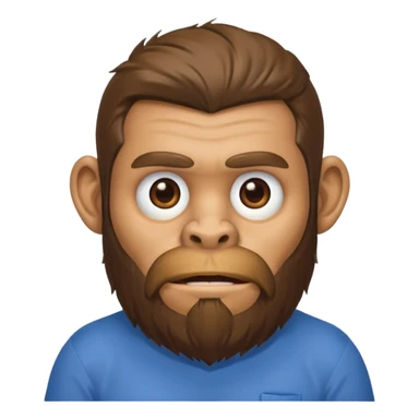 ancient ape, beard, blue shirt sticker