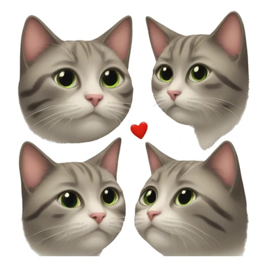 Cat with girl kiss at nose sticker