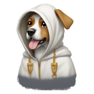 Dog wering a hoodi  sticker