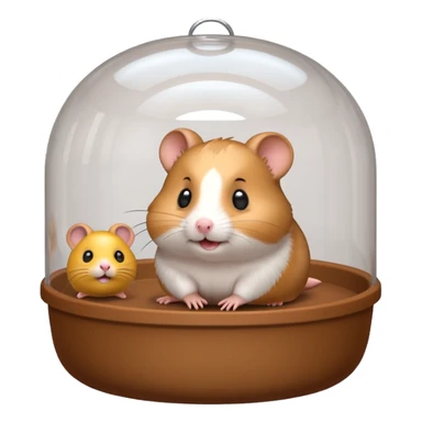 hamster cage, 3D emoji style sticker
