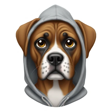 Boxer dog wearing a hoodie sticker