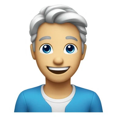 original smile emoji in blue color sticker