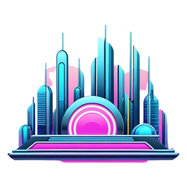 Utopian Futuristic Modern Aesthetic Scenery Deco sticker