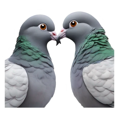 Two pigeons staring at each other sticker