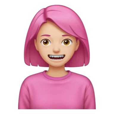 woman who is cold wearring a pink sweat sticker