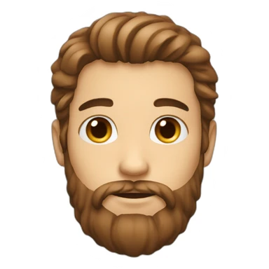 a boy with long beard, the beard are little brown color and hair also sticker