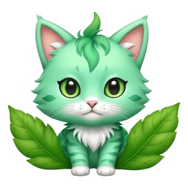 Toony Chibi Kawaii Minty Leaf Juicy Feline Fluffy Sprigatito-Fakémon-creature sticker