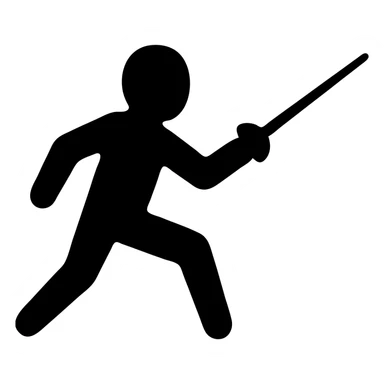 duelist with sword in fencing position sticker