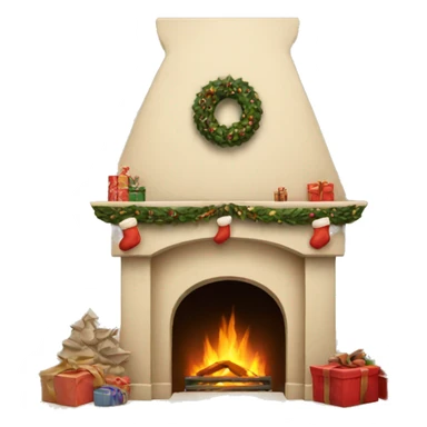 Christmas asthetic beige fireplace sticker