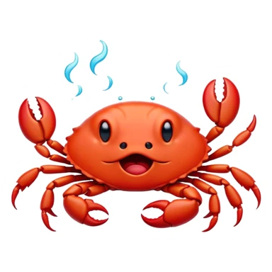Cinematic Cute Yawning Red Crab Portrait Emoji, Head tilted slightly with a dramatic, wide-open yawn, showcasing a vivid, scarlet exoskeleton with softly drooping antennae and eyes half-closed in drowsy contentment, Simplified yet irresistibly adorable features, highly detailed, glowing with a soft, cozy oceanic glow, high shine, relaxed yet expressive, stylized with a dash of whimsical seaside charm, soft glowing outline, capturing the essence of a drowsy yet affectionate red crab that appears ready to scuttle out for a nap! sticker