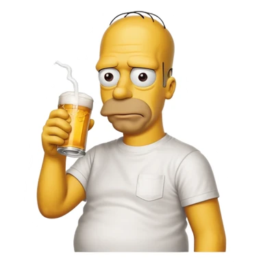 Homer drinking beer sticker