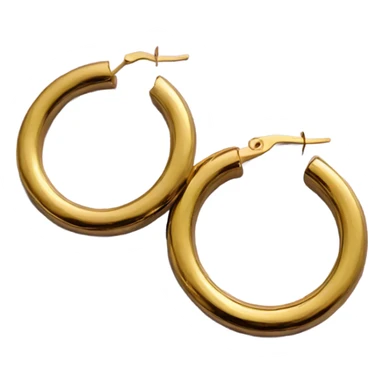 minimal gold hoop Earrings closeup sticker