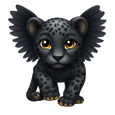 black leopard with wings sticker