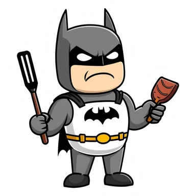 Batman cooking some meat sticker