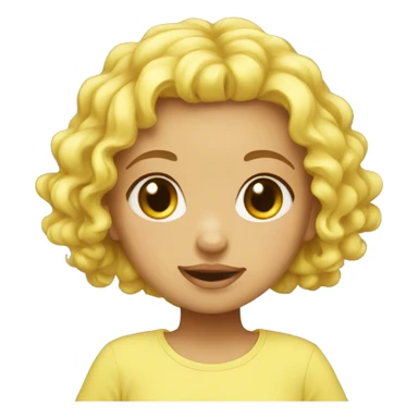 cute head emojis girl baby yellow sticker