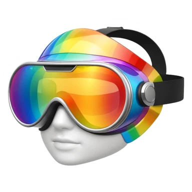 gold simulation rainbow visor goggles sticker