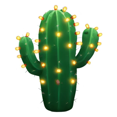 Cactus with Christmas lights sticker