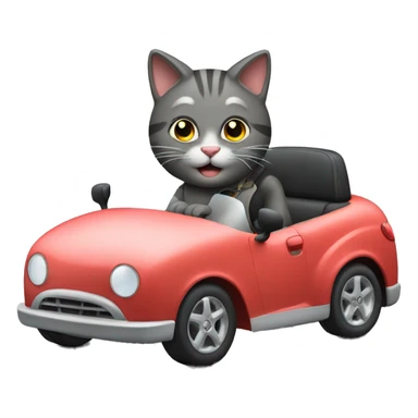 cat driving a car sticker
