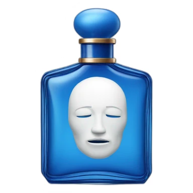 Perfume bottle in shape of a blue man's body sticker